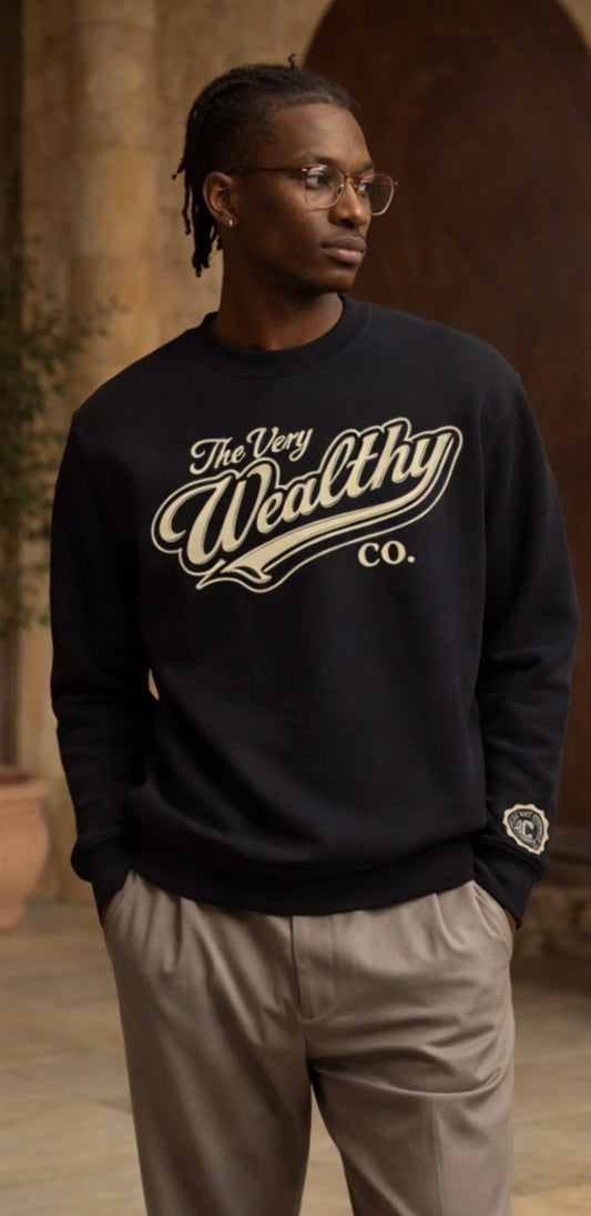 The Very Wealthy Co. Crewneck- Obsidian Reserve