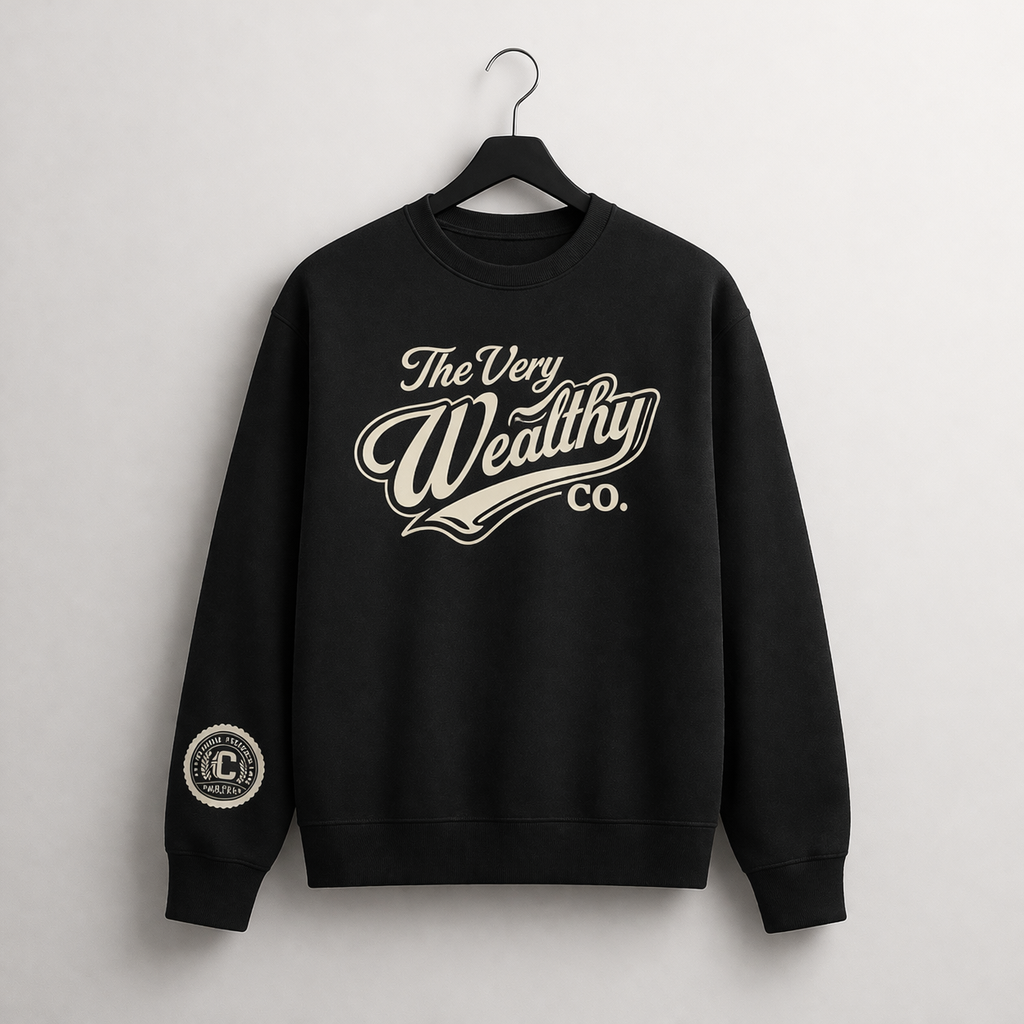 The Very Wealthy Co. Crewneck- Obsidian Reserve