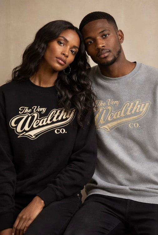 The Very Wealthy Co. Crewneck- Platinum Ash