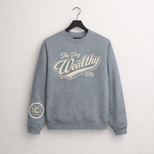 The Very Wealthy Co. Crewneck- Platinum Ash